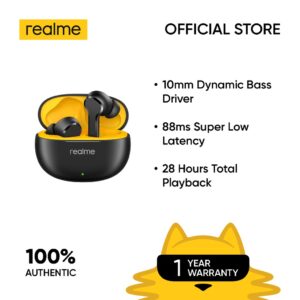 realme Buds T100 | 10mm Dynamic Bass Driver | 88ms Super Low Latency | 28 Hours Total Playback