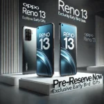 Oppo Reno 13 and Reno 13 Pro reservation promotional banner showcasing sleek designs and early bird benefits.