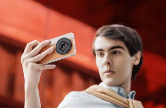 Nubia Z70 Ultra Camera Review, showcasing the smartphone's sleek design with prominent camera lenses.