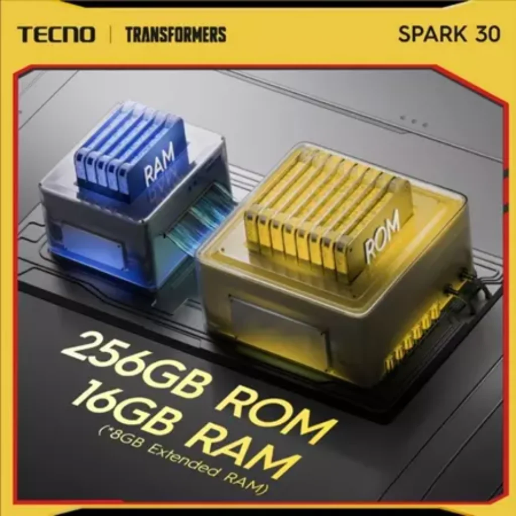 Tecno Spark 30 5G: Expandable Storage and RAM Features