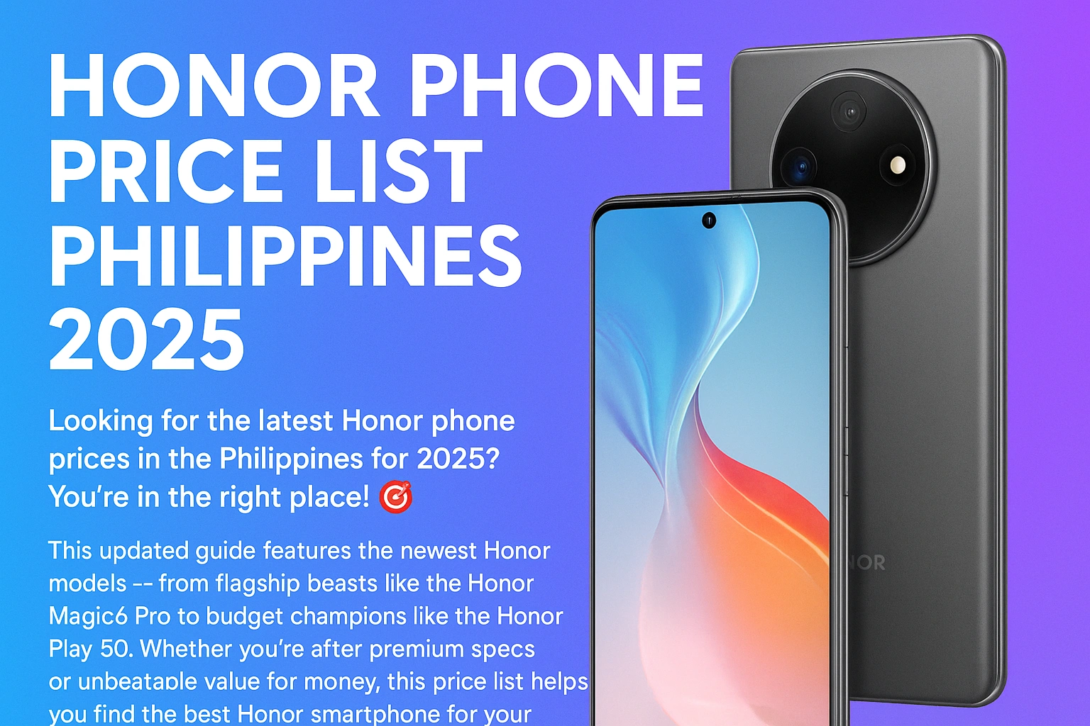 Honor Phone Price List Philippines 2025 Latest Deals & Specs