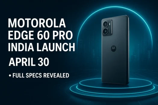 Motorola Edge 60 Pro India launch teaser showcasing curved display and triple camera system.