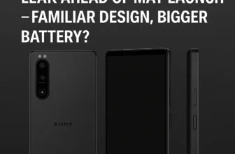 Sony Xperia 1 VII CAD render showing a sleek, minimalist design with flat sides and patterned back