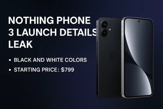 Nothing Phone 3 launch details leak image showing black and white color variants, starting at $799