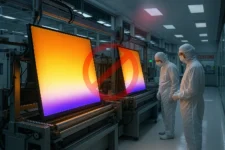 OLED display panel manufacturing line with trade ban warning