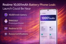 Realme 10,001mAh battery phone leak showing RMX5107 details
