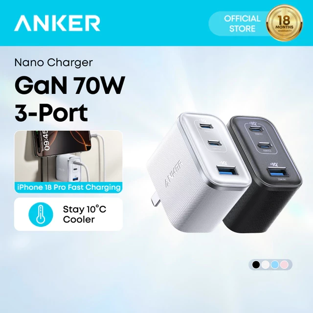 Anker Nano A121A 70W 3-Port USB-C GaN Charger