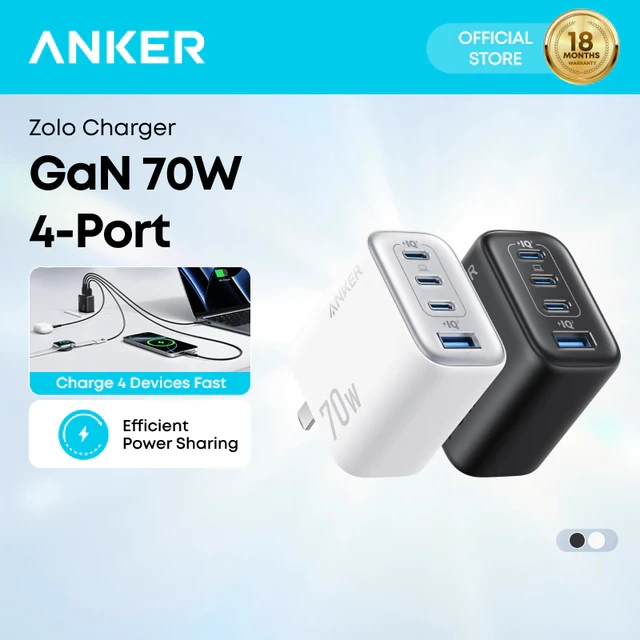 Anker Zolo A121C 70W 4-Port GaN Wall Charger