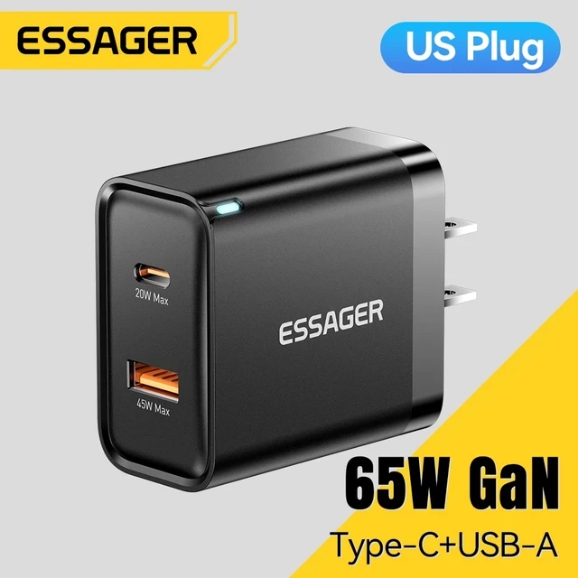 Essager 65W GaN Type-C and USB Charger