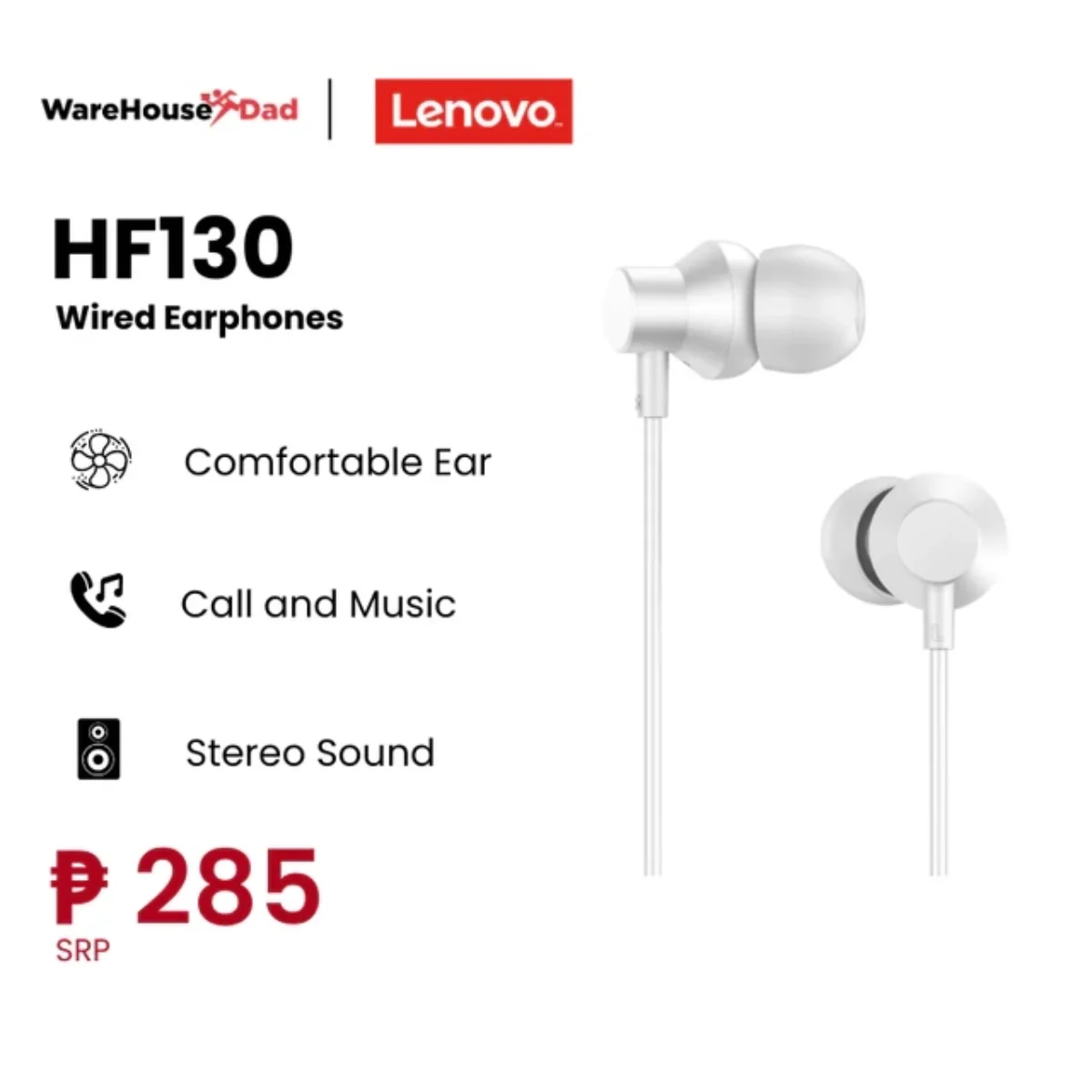 Lenovo HF130 Wired Earbuds