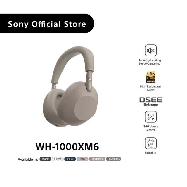 Sony WH-1000XM6 Wireless Noise-Cancelling Bluetooth Headphones