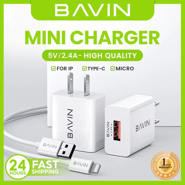 BAVIN PC516 2.4A Mini Wall Charger with Cable