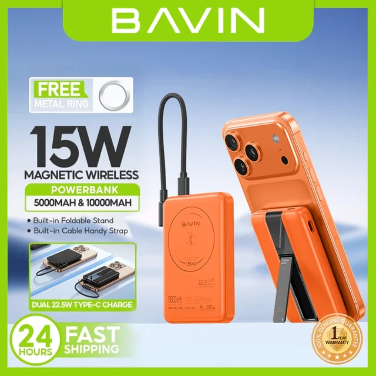 BAVIN PC1189S Magnetic Wireless Power Bank