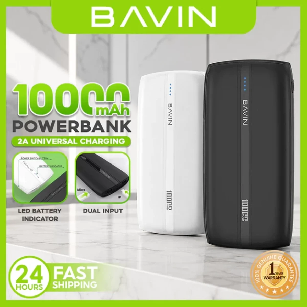 BAVIN PC087 10000mAh Slim Power Bank