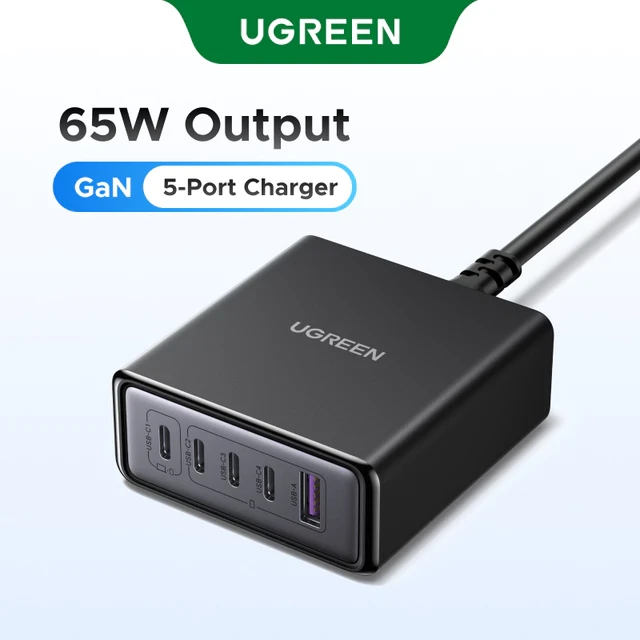 UGREEN 65W GaN 5-Port Desktop USB Charger
