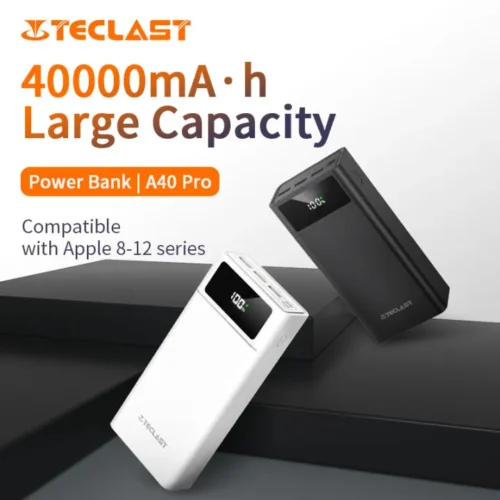 Teclast A40 PRO 40000mAh Power Bank: PD20W Fast Charging for iPhone & Android