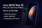 vivo iQOO Neo 10 Price in the Philippines (2025) – 7000mAh Battery, 144Hz AMOLED & Snapdragon 8s Gen 4