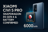 Xiaomi Civi 5 Pro Snapdragon 8s Gen 4 & Battery Confirmed